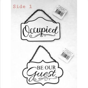 Set Of 2 Small Double Sided Enamel Signs